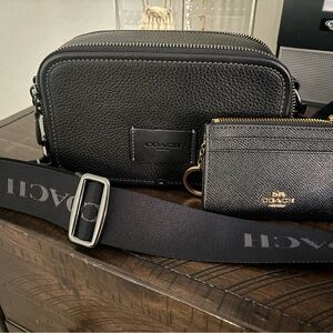 Coach Black Belt Bag with Gold Accents